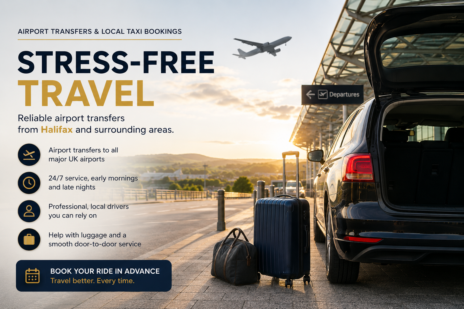 Stress Free Airport Transfers from Halifax UK
